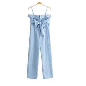 Jumpsuit Romper striped spaghetti strap sleeveless